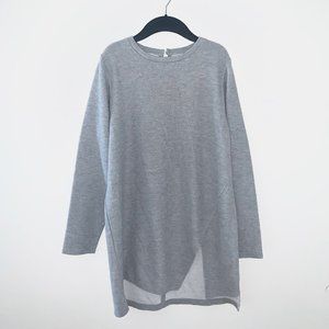 Asymmetrical Cutout Long Sweater Dress Grey